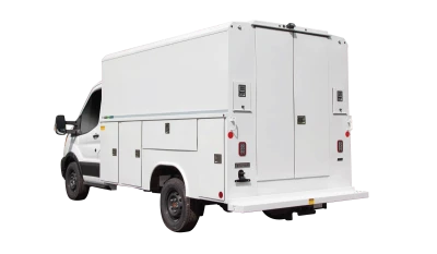 White Utility Service Body Truck Clipart
