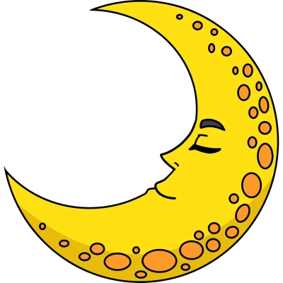 Sleeping Cartoon Crescent Moon Clipart