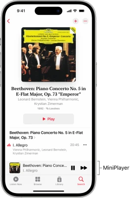 Apple Music App UI iPhone Free PNG