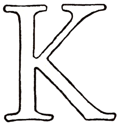 Letter K Sketch Outline Free PNG
