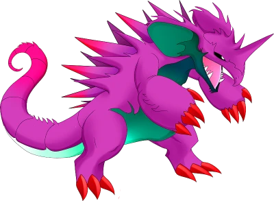 Purple Spike Monster Dinosaur Cartoon Free PNG