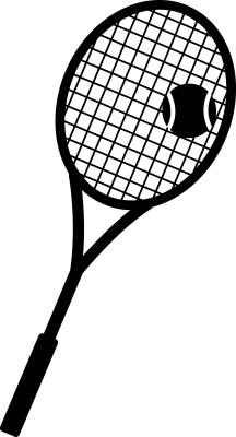 Tennis Racket and Ball Silhouette Free PNG