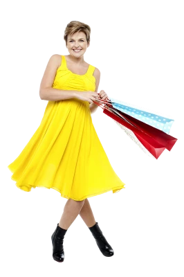 Happy Woman With Shopping Bags Transparent Background