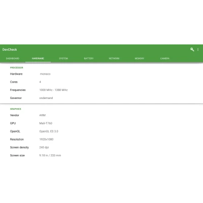 DevCheck App Hardware Screenshot Transparent Background