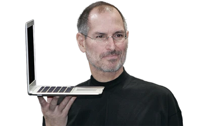Steve Jobs Holding MacBook Air Clipart