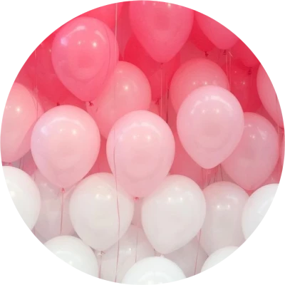 Pink And White Balloons Circle PNG Image