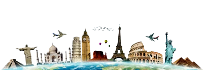 World Famous Landmarks Skyline PNG Image