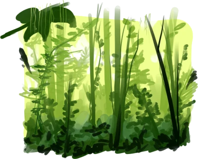 Bamboo Jungle Painted Background Clipart