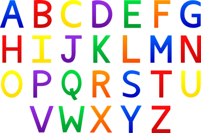 Colorful Alphabet Letters A-Z Free PNG