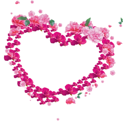 Pink Rose Heart Wreath Clipart