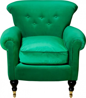 Green Velvet Armchair Transparent Background