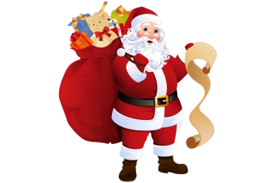Santa Claus With Sack Of Gifts Clipart