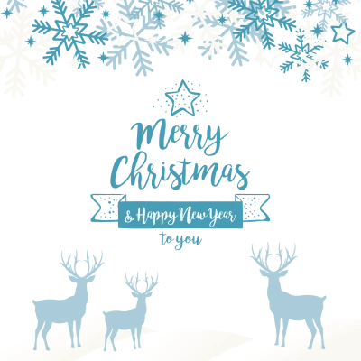 Merry Christmas Snowflakes Card Clipart