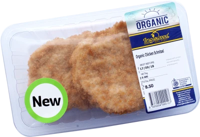 Organic Chicken Schnitzel Package Transparent Background