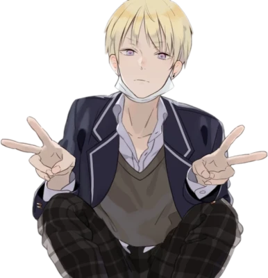 Anime Boy Making Peace Sign Clipart