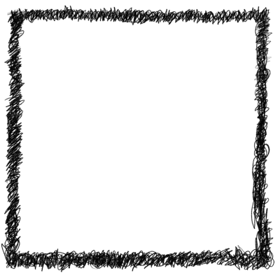 Black Hand Drawn Scribble Square Frame Transparent Background