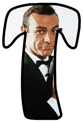 Letter T with James Bond Sean Connery Free PNG