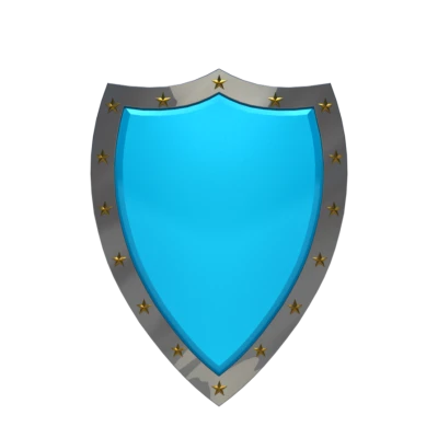 3D Blue and Silver Star Shield Free Clipart