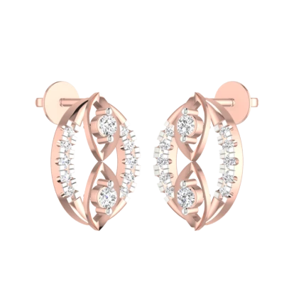 Rose Gold Diamond Stud Earrings Transparent Background