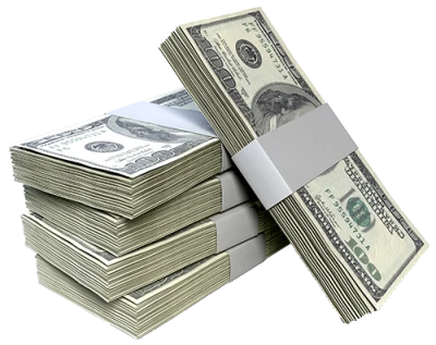 Stacks Of 100 Dollar Bills PNG Image