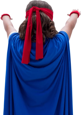 Woman In Superhero Cape Back View Clipart
