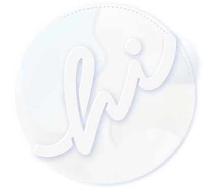 White HI Calligraphy Logo Transparent Background