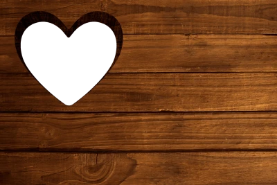 Heart Shape Cutout In Wood Free PNG