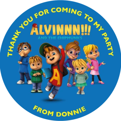 Alvin And The Chipmunks Party Label PNG Image