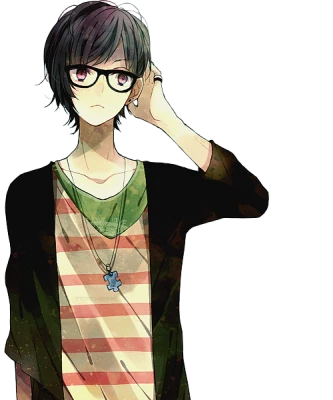 Cool Anime Boy With Glasses Clipart