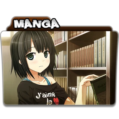 Anime Girl Library Manga Folder Icon Free PNG