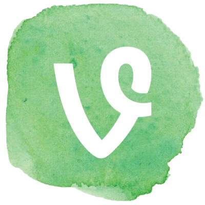 Vine App Logo Green Watercolor Clipart