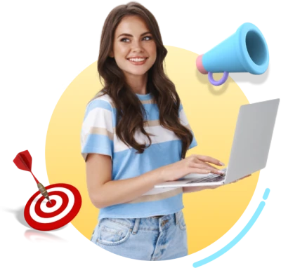 Woman Using Laptop Digital Marketing Transparent Background