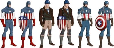 Captain America Suit Evolution Designs Free PNG