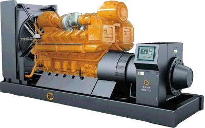 Large Yellow Industrial Power Generator Transparent Background