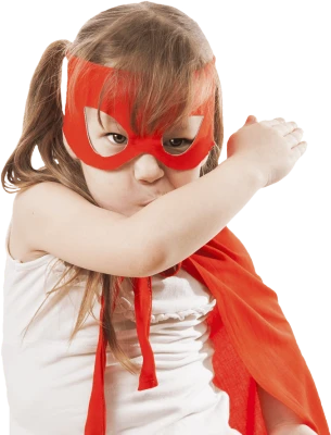 Little Girl Superhero Punching Pose Free PNG