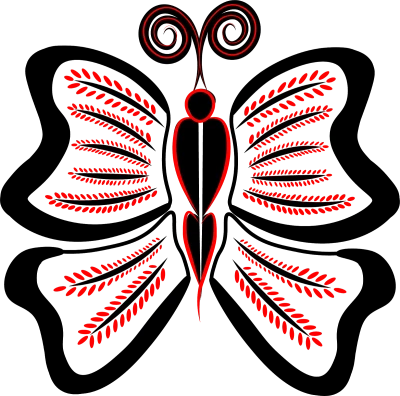 Abstract Black And Red Butterfly Transparent Background
