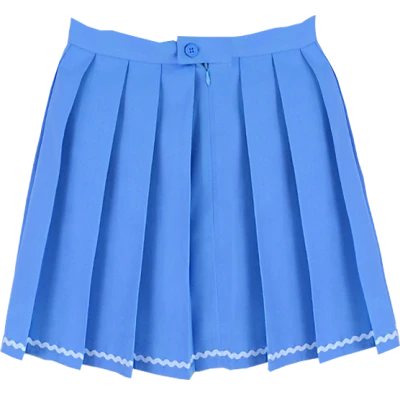 Blue Pleated School Skirt PNG Image