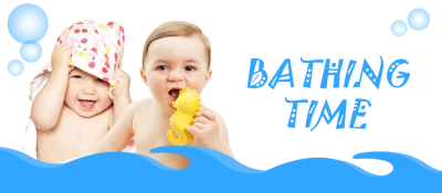 Baby Bath Time Banner Transparent Background