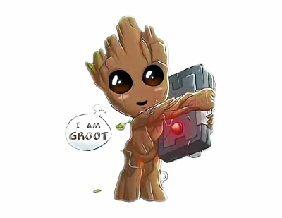 Baby Groot Holding Detonator PNG Image