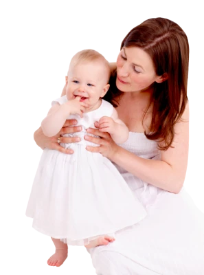 Mother Holding Baby Girl Clipart