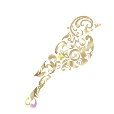 Golden Filigree Bird Ornament PNG Image