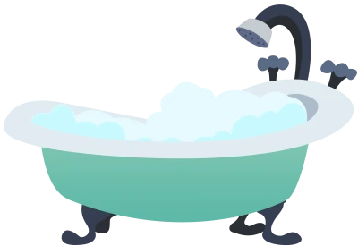 Bathtub With Foam Bubbles Transparent Background