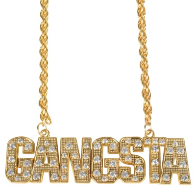Gold Gangsta Chain Necklace Transparent Background