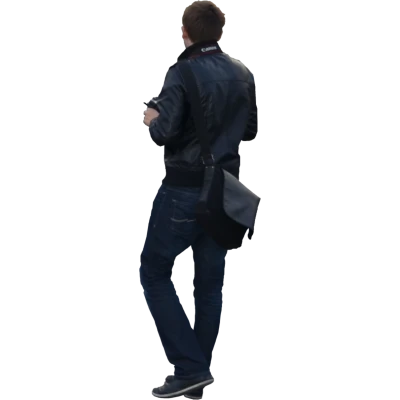 Man Walking Back View Free PNG