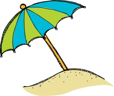 Beach Umbrella Sand Sketch Free PNG