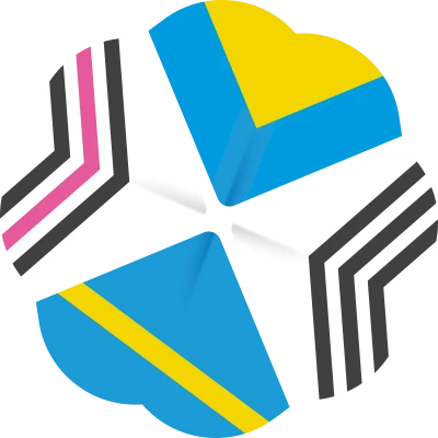 Abstract CMYK Geometric Logo Clipart