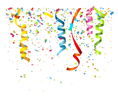 Colorful Confetti And Streamers Transparent Background