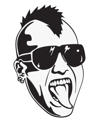 Punk Rock Mohawk Man Vector Clipart