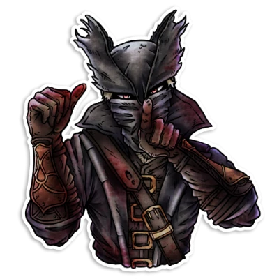 Bloodborne Hunter Shush Sticker PNG Image