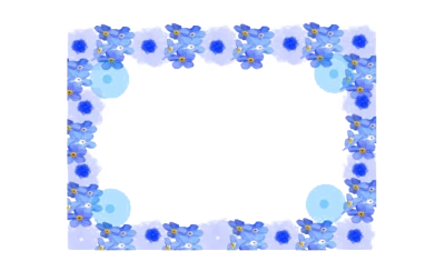 Blue Forget Me Not Flowers Border PNG Image